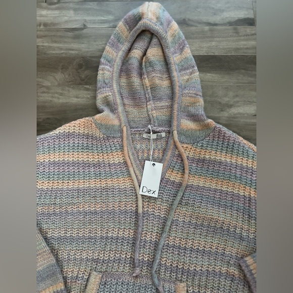 NWT DEX Hoodie Sweater Pocket Pastel Rainbow 1X - Picture 8 of 8